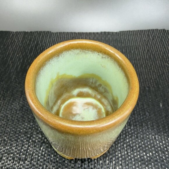 Frankoma Pottery Plainsman Toothpick Holder Bud Vase Prairie Green Marked VTG - Picture 6 of 9